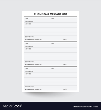 phone call message log