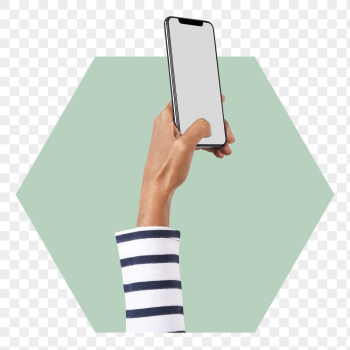 Phone in hand png badge | Free PNG - rawpixel