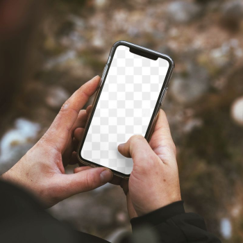 Phone screen png mockup, man | Free PNG Mockup - rawpixel