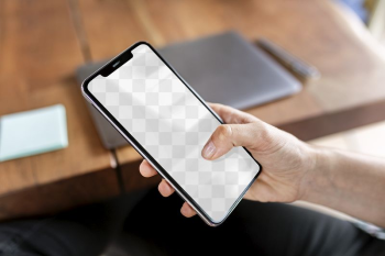 Phone screen png mockup, man&rsquo;s | Free PNG Mockup - rawpixel