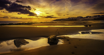 Photo of Beach Sand During Golden Hour Photo of Beach Sand During Golden Hour