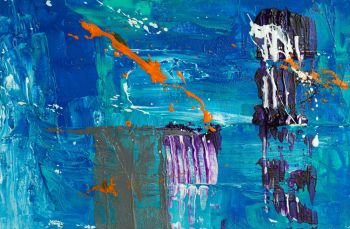 Photo of Blue Abstract Painting Photo of Blue Abstract Painting
