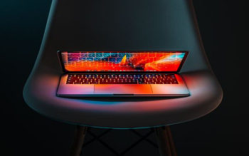 photo of half-flipped laptop photo of half-flipped laptop