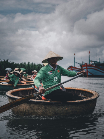 Photo Of Man Rowing Boat Photo Of Man Rowing Boat