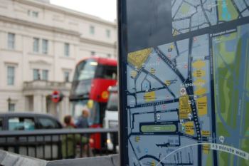 photo of monitor displaying digital map