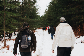 Photo Of People Walking On Snow Photo Of People Walking On Snow