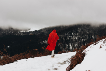 Photo Of Person Walking On Snow Photo Of Person Walking On Snow