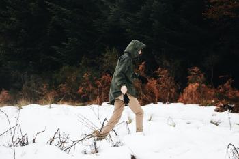 Photo Of Person Walking On Snow Photo Of Person Walking On Snow