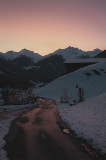 Photo of Roadway During Blue Hour Photo of Roadway During Blue Hour