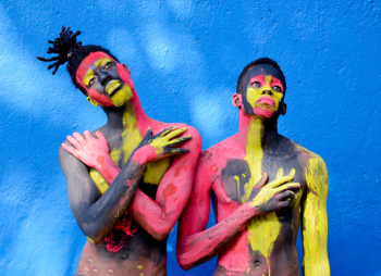 Photo of Two People With Body Paint Photo of Two People With Body Paint