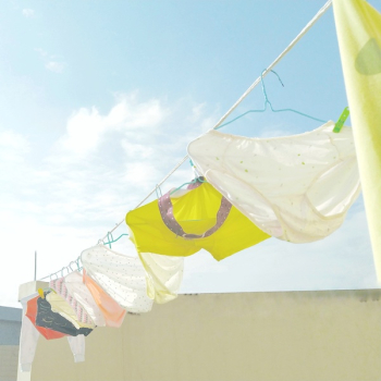 Photo of Underwear Hanging On Clothes Line Photo of Underwear Hanging On Clothes Line