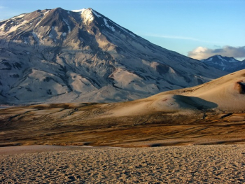 Photo of White Grey Mountain Beside Two Tone Brown Mountain during Daytime