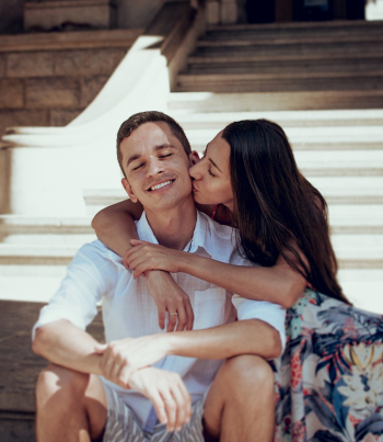 Photo of Woman Kissing Man Photo of Woman Kissing Man