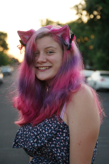 Photo of Woman Pink Pink And Violet Hair Photo of Woman Pink Pink And Violet Hair