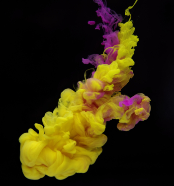 Photograph of a Yellow and Purple Mixed Substance