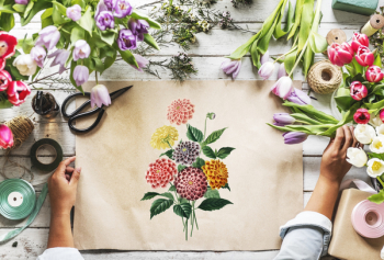 Photograph of Flower Painting Photograph of Flower Painting