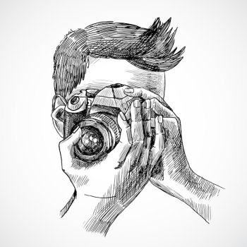 Photographer sketch portrait Photographer sketch portrait