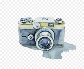 Photographic film Kodak Camera Watercolor painting - Blue camera 