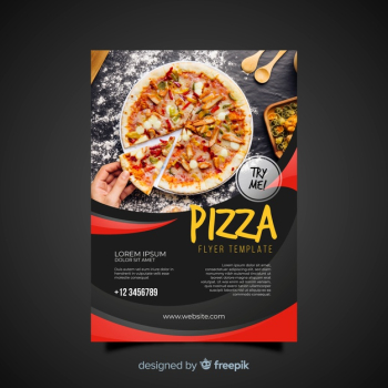 Photographic pizza flyer