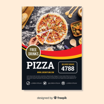 Photographic pizza flyer template