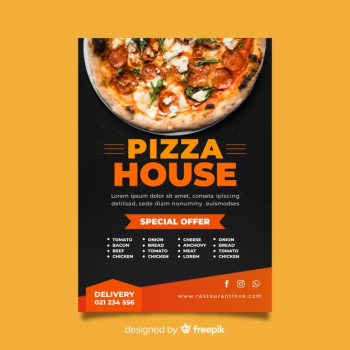 Photographic pizza poster template