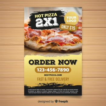 Photographic pizza poster template