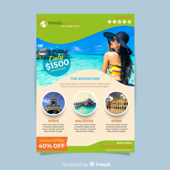 Photographic travel brochure template