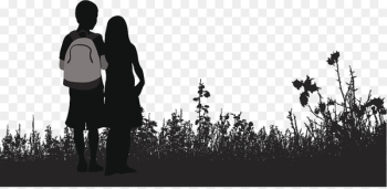 Photography Royalty-free - Vector Backpackers two people looking back silhouette 