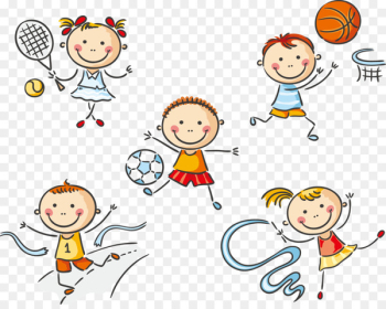 Physical education Clip art - 61 Cute cartoon kids playing 