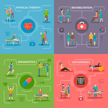 Physiotherapy Rehabilitation 2x2 Concept Physiotherapy Rehabilitation 2x2 Concept