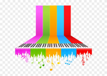 Piano Background Music Musical Note - Color Music Notes Png