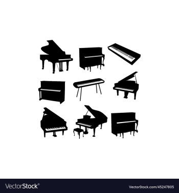piano classical music icon set design piano classical music icon set design