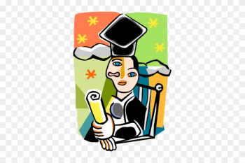 Picassos Person Graduating Royalty Free Vector Clip - Picassos Person Graduating Royalty Free Vector Clip