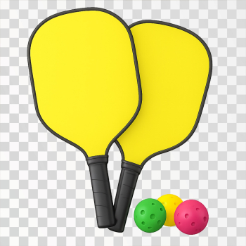 Pickleball Racket and Balls PNG Pickleball Racket and Balls PNG