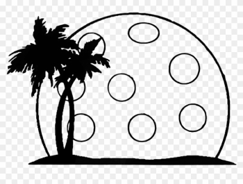 Pickleball Summer Palm Landscape Moon - Silhouette Palm Tree Clip Art Pickleball Summer Palm Landscape Moon - Silhouette Palm Tree Clip Art