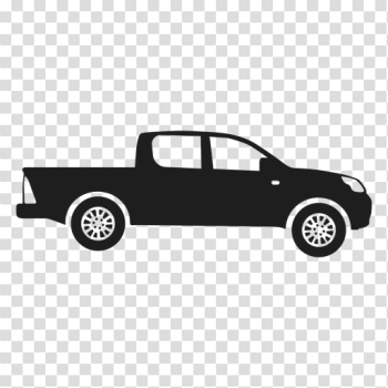 Pickup car side view silhouette - Transparent PNG & SVG vector