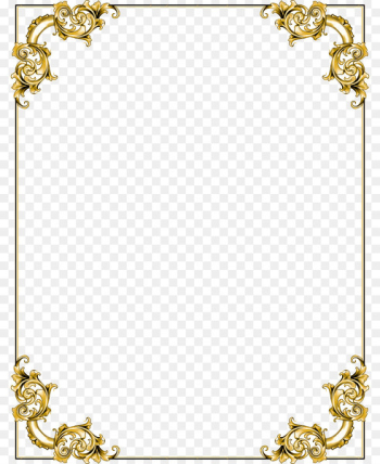 Picture frame Clip art - Gold Border Frame PNG Transparent Image 