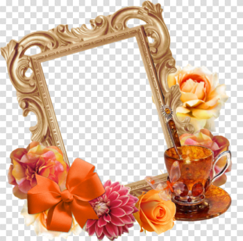 Picture Frame Flower Mirror PNG Image High Quality