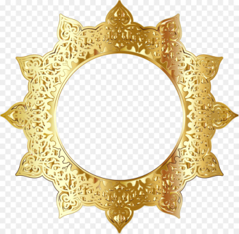 Picture frame Ornament Clip art - Golden Round Frame PNG Picture 