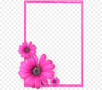 Picture frame Pink flowers - Pink Flower Frame PNG Photos8 