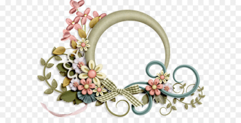Picture Frames Image Window Design Graphics - blue rose garland 