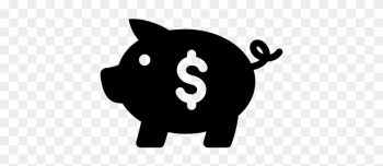 Piggy Bank Saving Tool Side View With Dollars Sign - Money Pig Icon Png