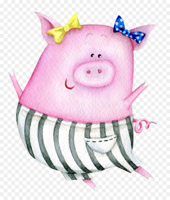 Piglet Domestic pig Birthday Greeting card Illustration - Cartoon pig 