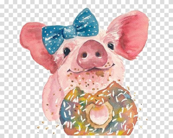 Piglet Watercolor painting, pig transparent background PNG clipart Piglet Watercolor painting, pig transparent background PNG clipart