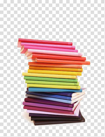 Pile of assorted-color book lot, India Paper Notebook Stationery School, Color book transparent background PNG clipart