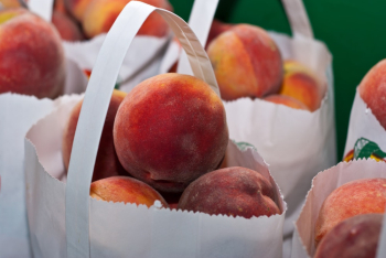 Pile of Bags of Peaches Pile of Bags of Peaches
