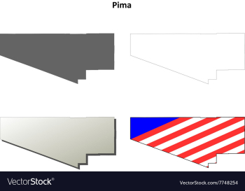 Pima County Arizona outline map set vector image Pima County Arizona outline map set vector image