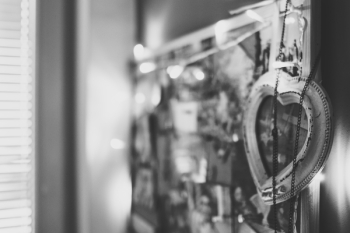 Pin board in black and white
