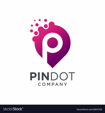 Pin dot logo design vector image