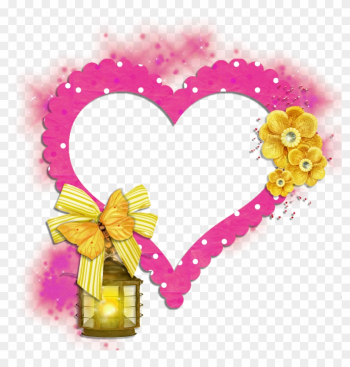 Pin Heart Butterfly Clipart - Pink Heart Frame Png